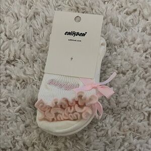 Edikted Pink and White Ruffle Socks